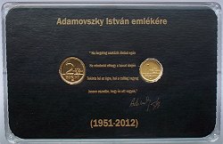 2012-es arany fantáziaveret 1 és 2 forint Adamovszky István emlékbliszter