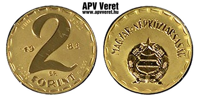 1983-as arany 2 forint  hivatalos pénzverdei fantaziaveret
