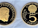 1983-as arany 5 forint  hivatalos pénzverdei fantaziaveret