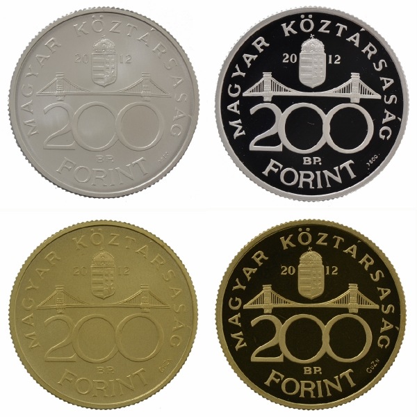 2012-es ezüst és réz piefort 200 forintosok
