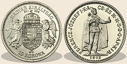 1915-ös ezüst 10 korona hivatalos pénzverdei fantáziaveret