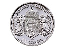 1918-as ezüst 20 korona hivatalos pénzverdei fantáziaveret