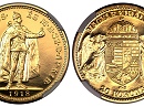 1918-as arany 20 korona hivatalos pnzverdei utnveret