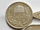 1892-es ezüst 1 korona hivatalos pénzverdei utánveret