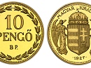 1927-es arany 10 pengő hivatalos pénzverdei utánveret