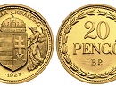 1927-es arany 20 pengő hivatalos pénzverdei utánveret