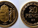 1927-es arany 20 pengő hivatalos pénzverdei utánveret