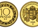 1928-as arany 10 pengő hivatalos pénzverdei utánveret